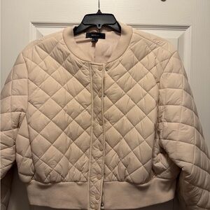 Forever 21 Light Beige Quilted Puffer Jacket